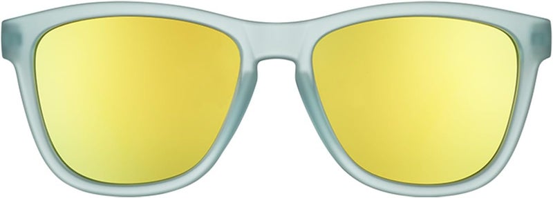 Goodr Sunbathing with Wizards Polarized Sunglasses, Medium Sized (OG), Light Blue Translucent Frames with Gold Mirrored Reflective Lenses, UV400 Protection, No Slip, No Bounce - Image 2